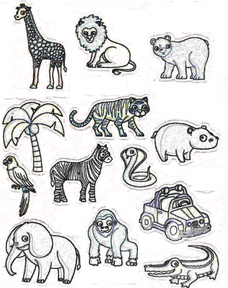 Coloriage Des Animaux De La Jungle Africaine - Afrocaneo dedans Coloriage Félins 