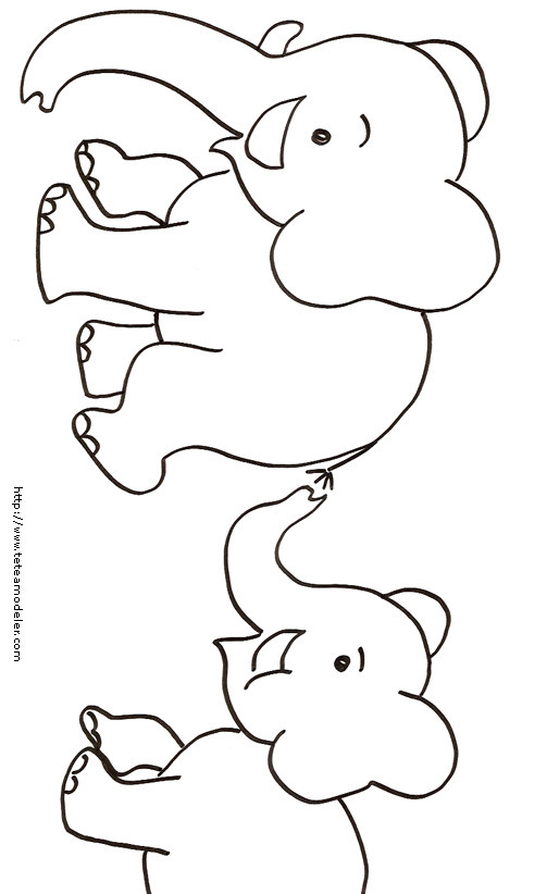Coloriage Des Petits Éléphants Dessin Gratuit À Imprimer à Image Éléphant À Colorier 