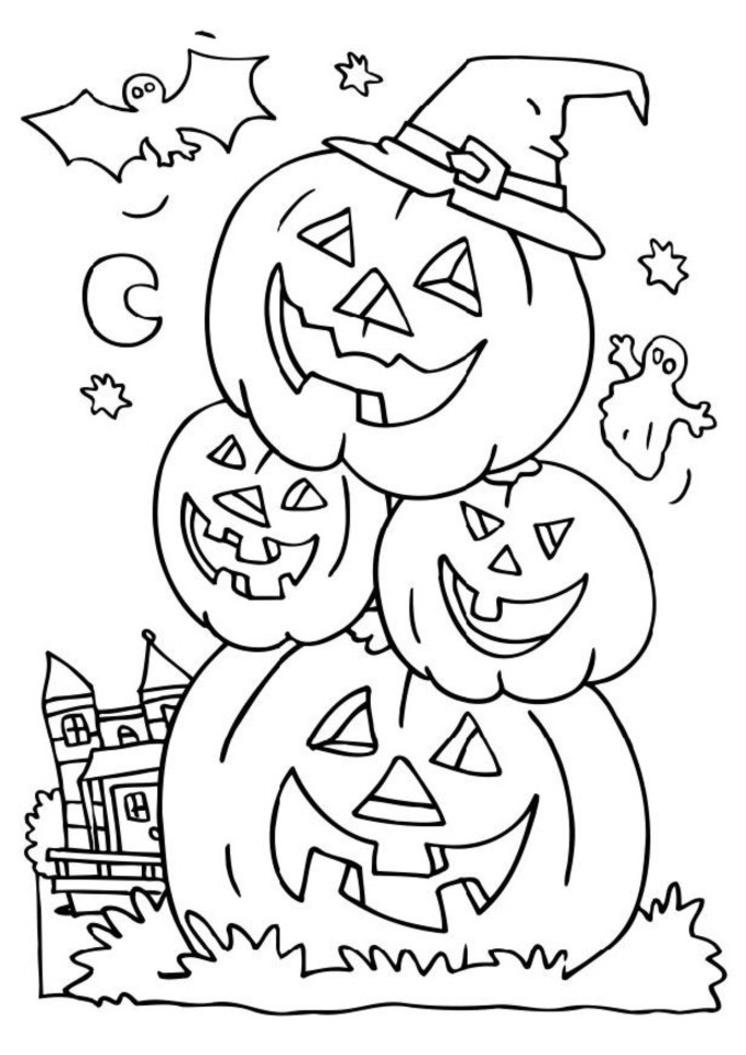 Coloriage Dessin Halloween Gratuit À Imprimer avec Dessin Halloween A Colorier 