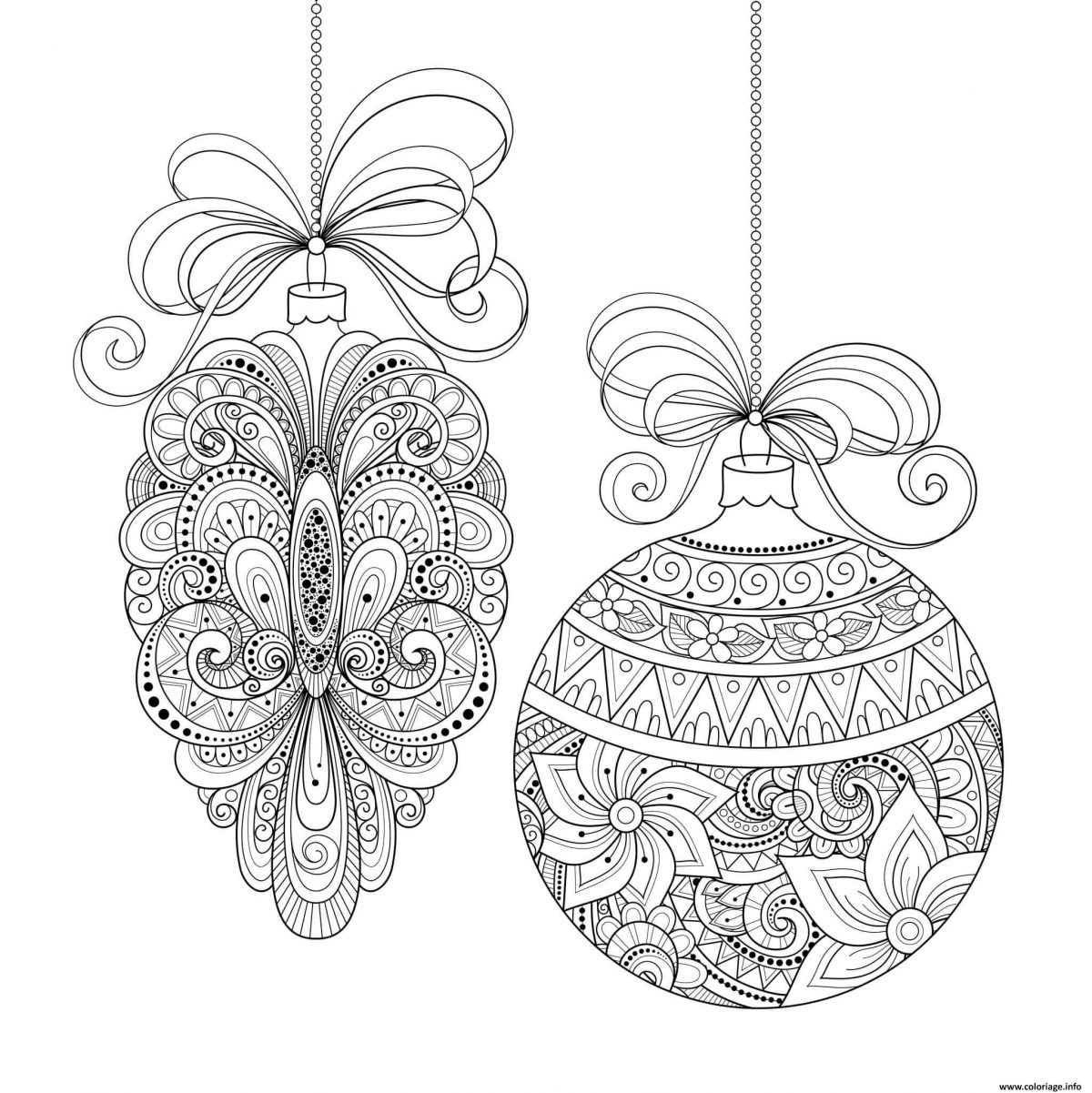 Coloriage Deux Boules De Noel Adulte Dessin Noel Adulte À intérieur Coloriage De Noel