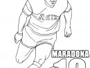 Coloriage Diego Armando Maradona Footballeur Argentin avec Dessin De Footballeur