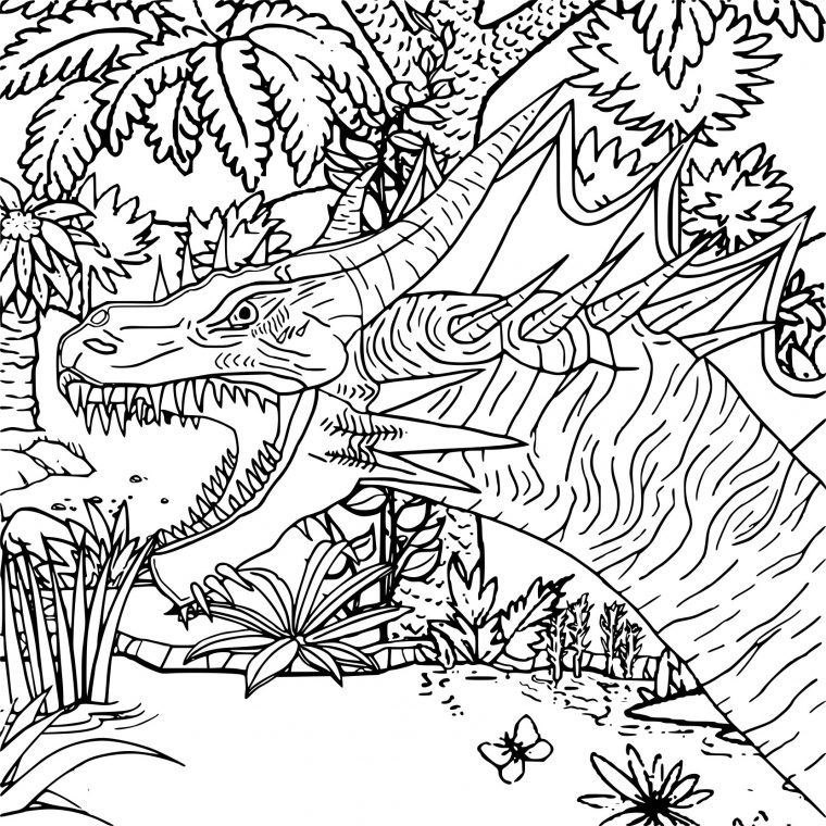 Coloriage Difficile Dinosaure À Imprimer Sur Coloriages encequiconcerne Dessin Dinosaure