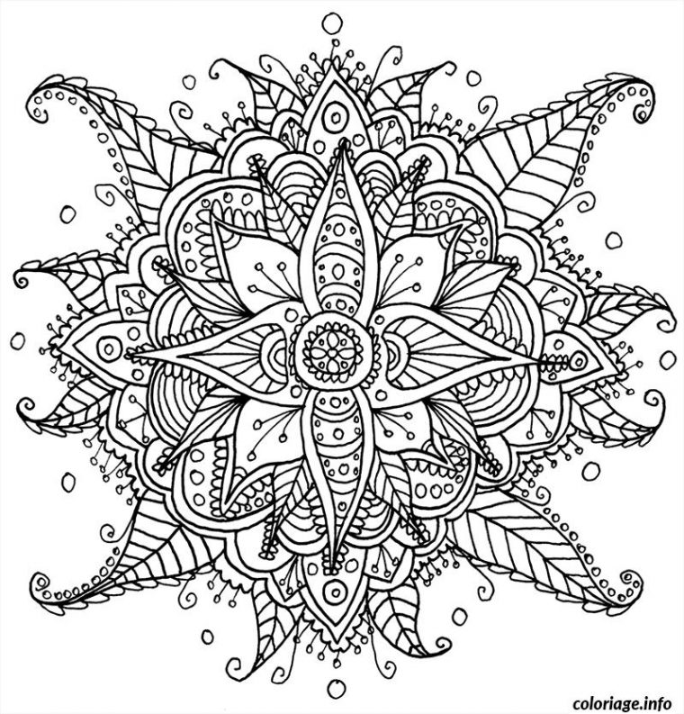 Coloriage Difficile Mandala Adulte Dessin Difficile À Imprimer pour Coloriage Adulte À Imprimer