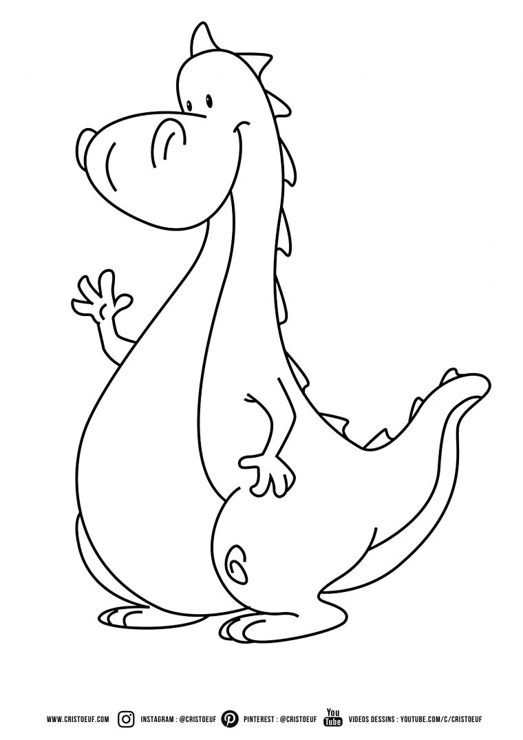 #Coloriage #Dinosaur #Cute #Cartoon #Nice #Dinosaure #Dino encequiconcerne Dessin Dinosaure