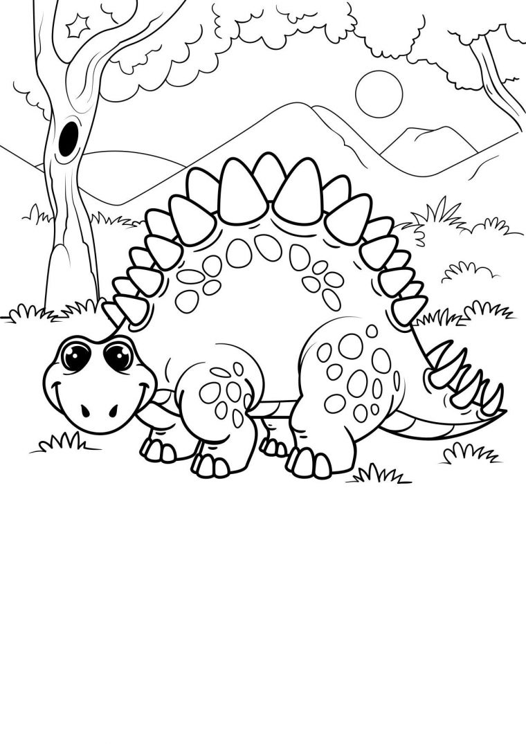 Coloriage Dinosaure Dans La Forêt – Coloriages Gratuits À encequiconcerne Dessin De Dinosaure À Imprimer Gratuit