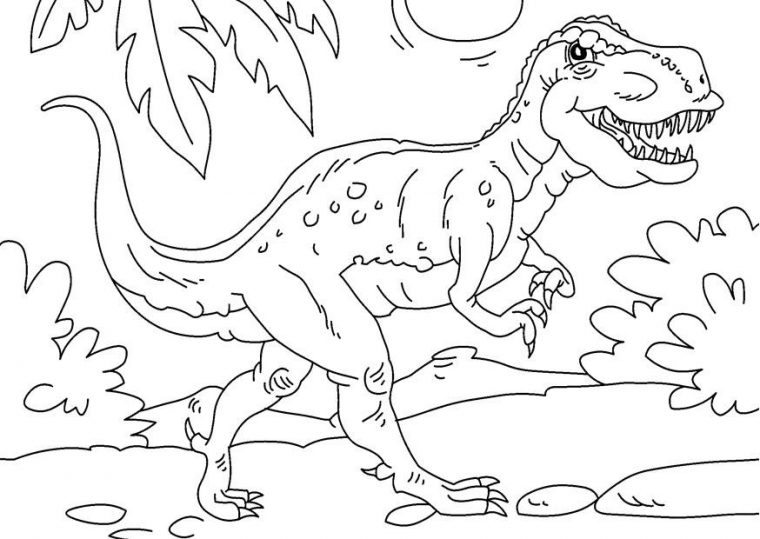 Coloriage Dinosaure – Tyrannosaurus Rex – Coloriages à Dessin De Dinosaure À Imprimer Gratuit