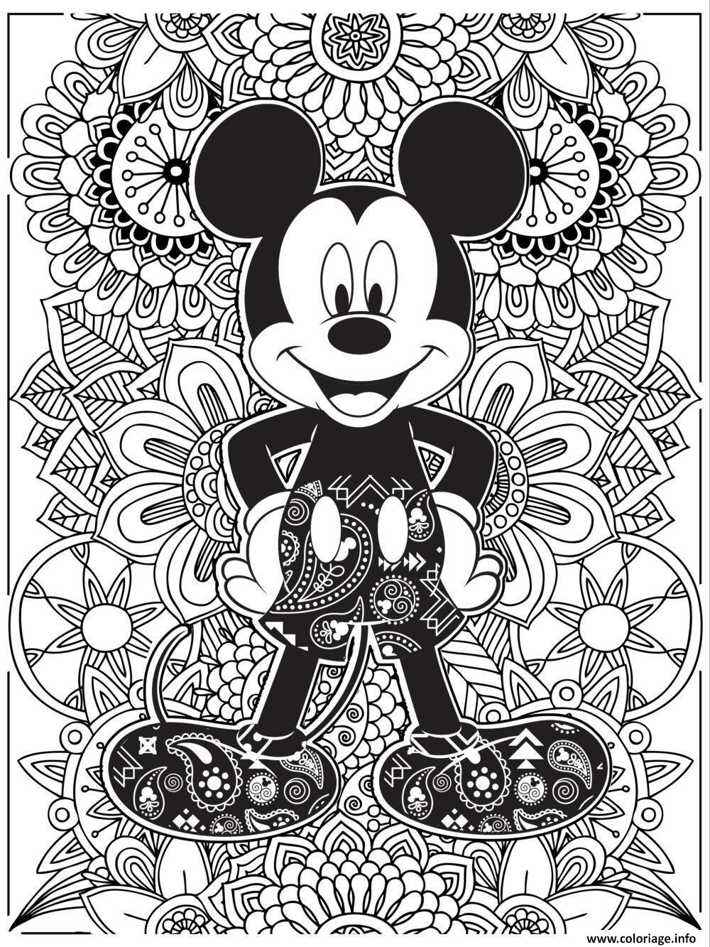Coloriage Disney Adulte Mcieky Mouse Dessin Disney Adulte avec Coloriage Adulte À Imprimer 