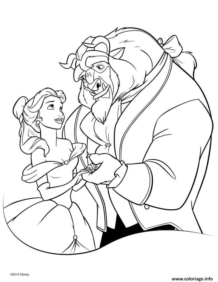 Coloriage Disney La Belle Et La Bete Dessin Disney Walt À concernant Imprimer Coloriage Disney