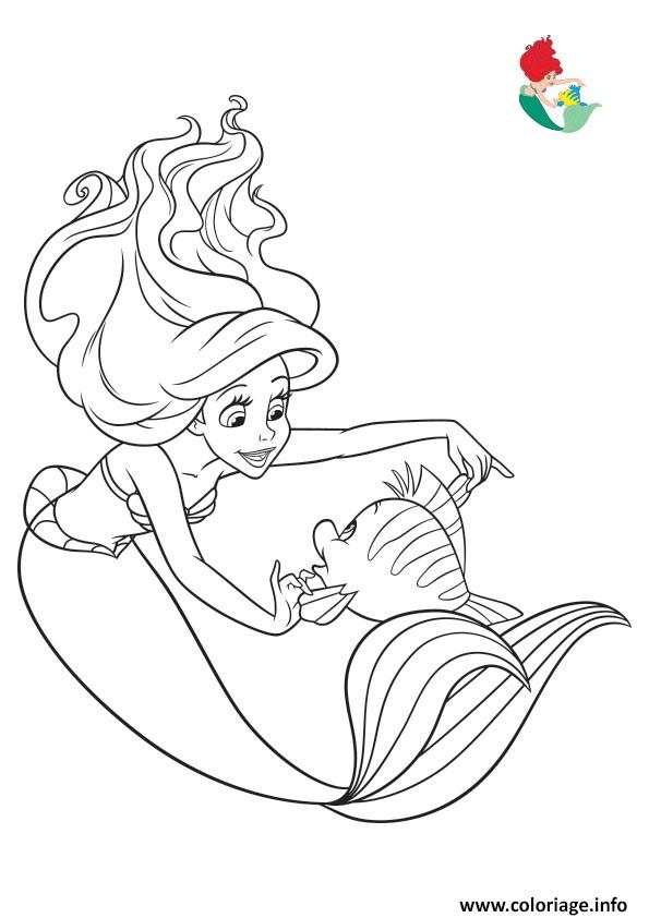 Coloriage Disney Princesse Ariel La Petite Sirene Dessin à Dessin De Sirene À Imprimer