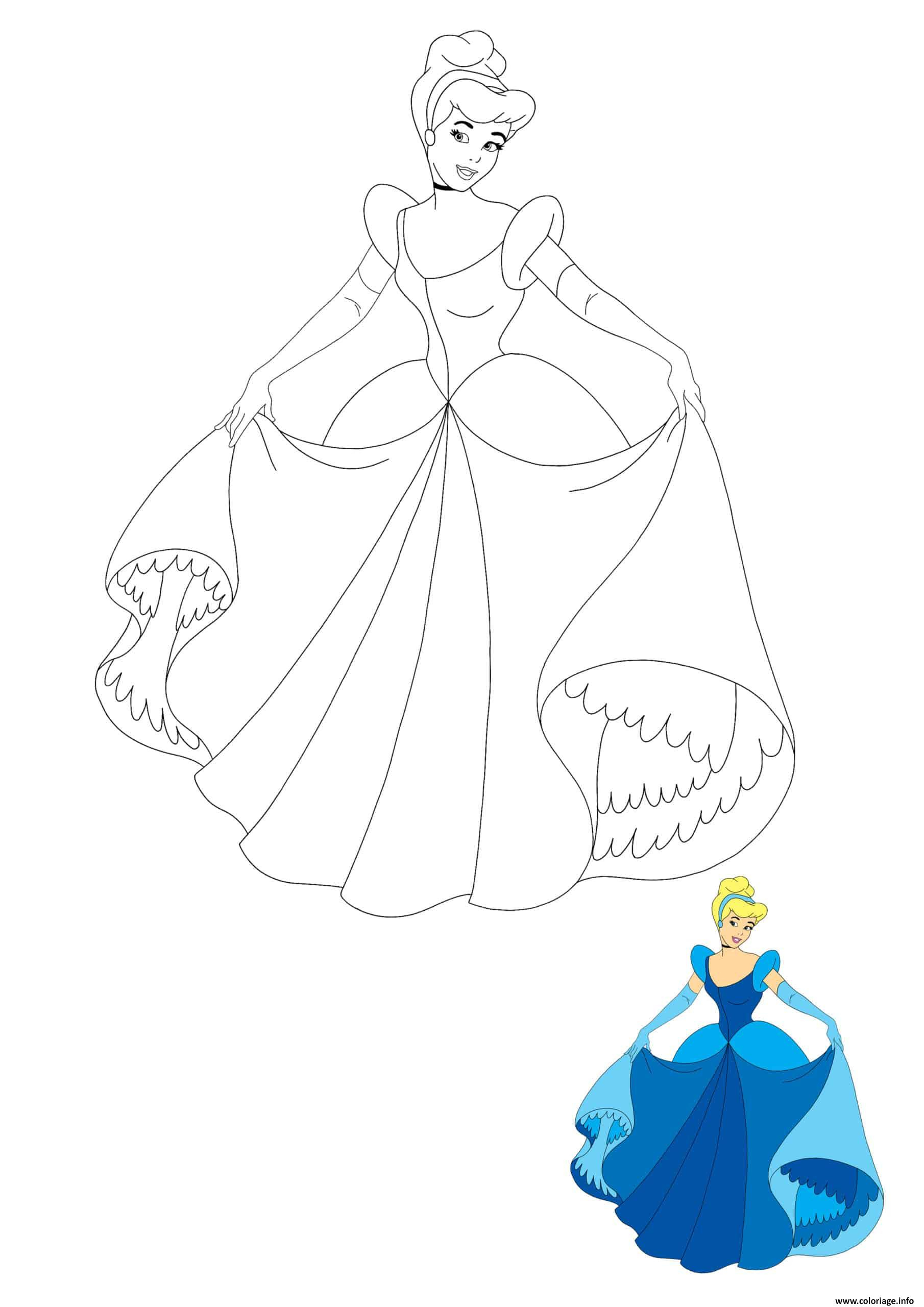 Coloriage Disney Princesse Cinderella Dessin Princesse À encequiconcerne Dessins De Princesses À Imprimer 