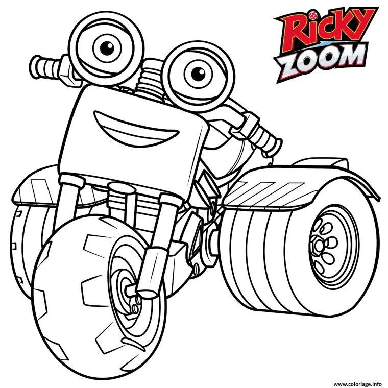 Coloriage Dj Rumbler A Moto En Vtt Dessin Ricky Zoom À intérieur Coloriage Vtt