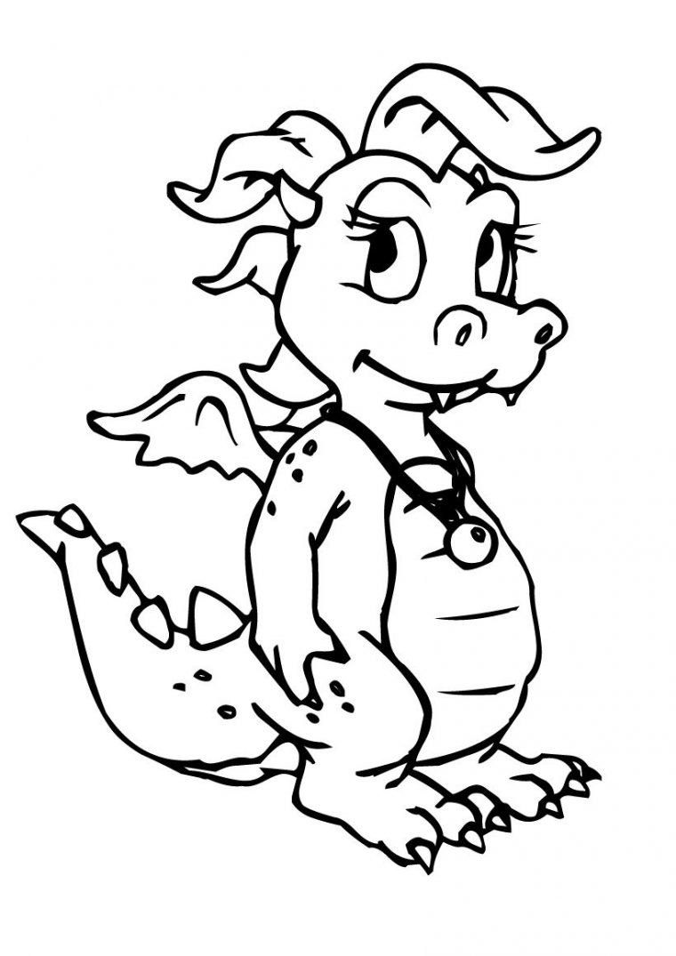 Coloriage Dragon – Coloriage D'Un Petit Dragon  Dragon dedans Dessin D Un Dragon