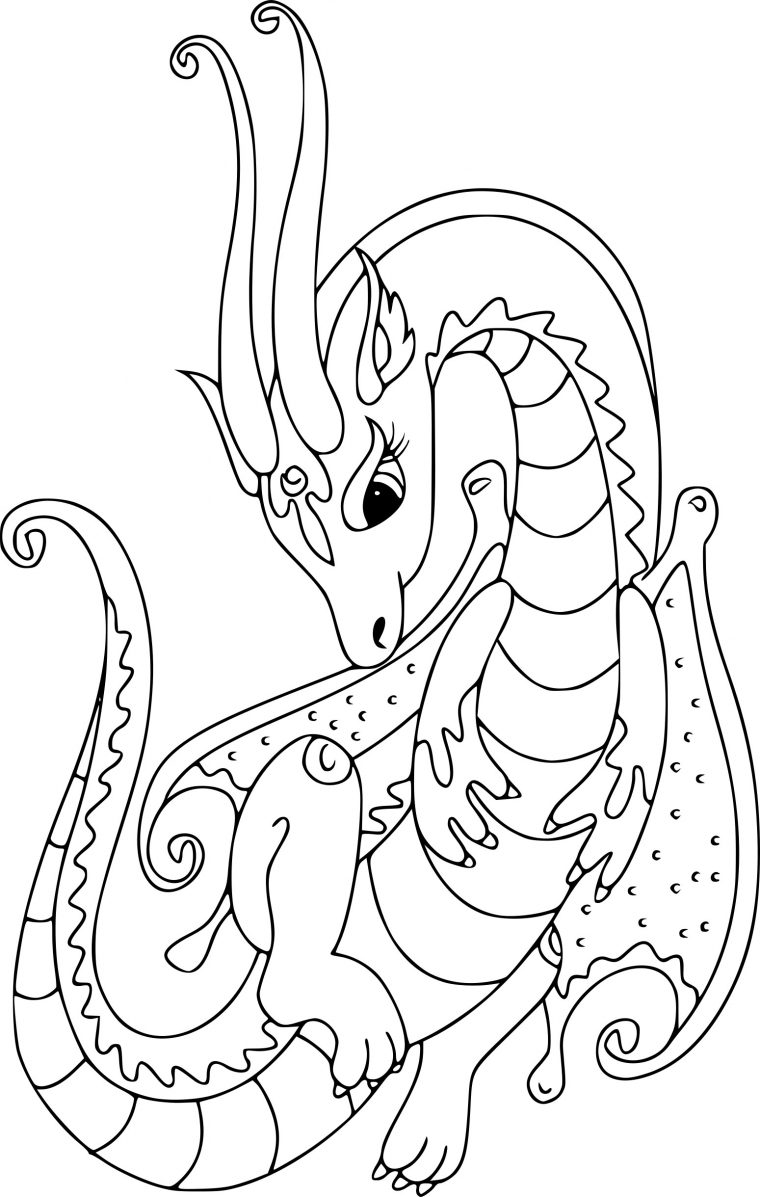 Coloriage Dragon Pour Fille À Imprimer tout Dessin Animaux À Imprimer