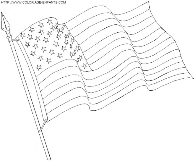 Coloriage Drapeau Américain Avec 51 Étoiles destiné Coloriage De Drapeau À Imprimer 