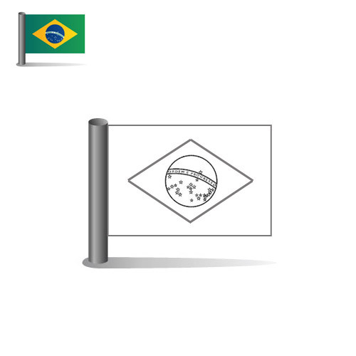 Coloriage Drapeau Brésil Stylisé Dessin Gratuit À Imprimer à Coloriage Bresil 