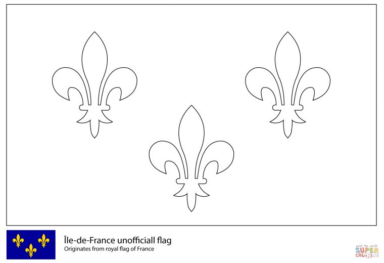 Coloriage – Drapeau De L'Île-De-France  Coloriages À dedans Drapeau Français À Colorier