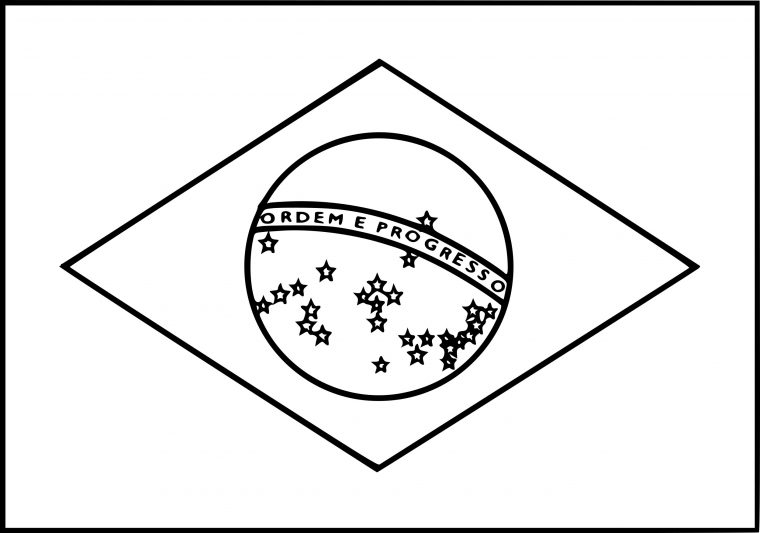 Coloriage Drapeau Du Bresil À Imprimer pour Drapeau Français À Colorier