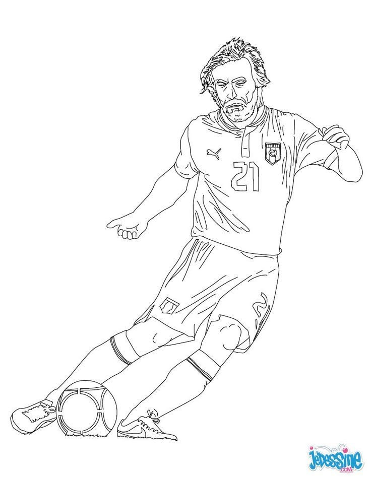 Coloriage Du Joueur De Foot Andrea Pirlo. À Imprimer tout Coloriage Foot Gratuit 