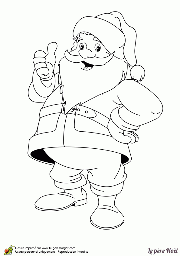 Coloriage Du Père Noël Tradition pour Coloriage De Père Noël 