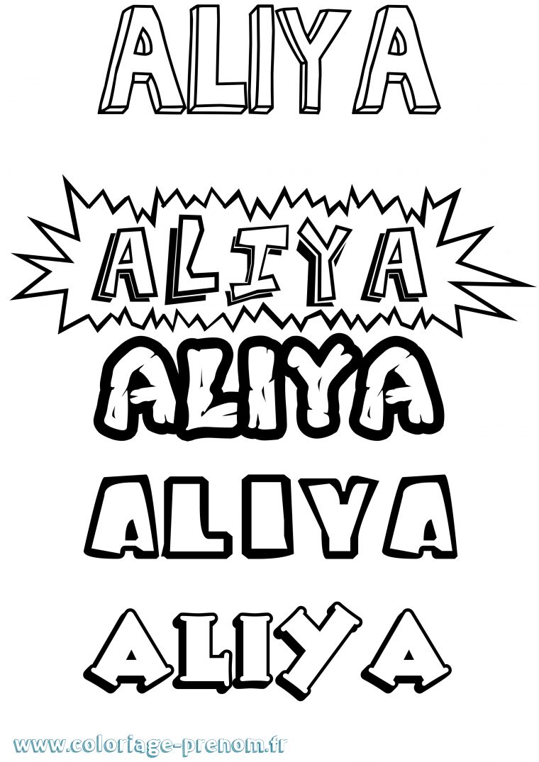 Coloriage Du Prénom Aliya : À Imprimer Ou Télécharger encequiconcerne Coloriage De Prenom