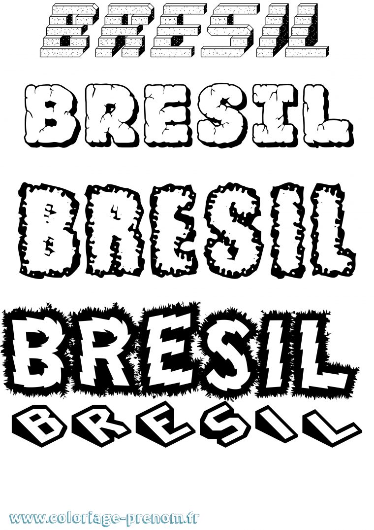 Coloriage Du Prénom Brésil : À Imprimer Ou Télécharger à Coloriage Bresil