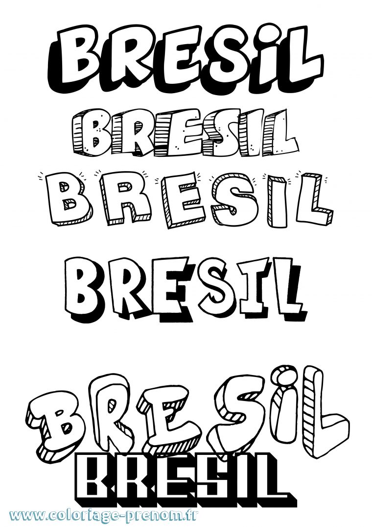 Coloriage Du Prénom Bresil : À Imprimer Ou Télécharger encequiconcerne Coloriage Bresil