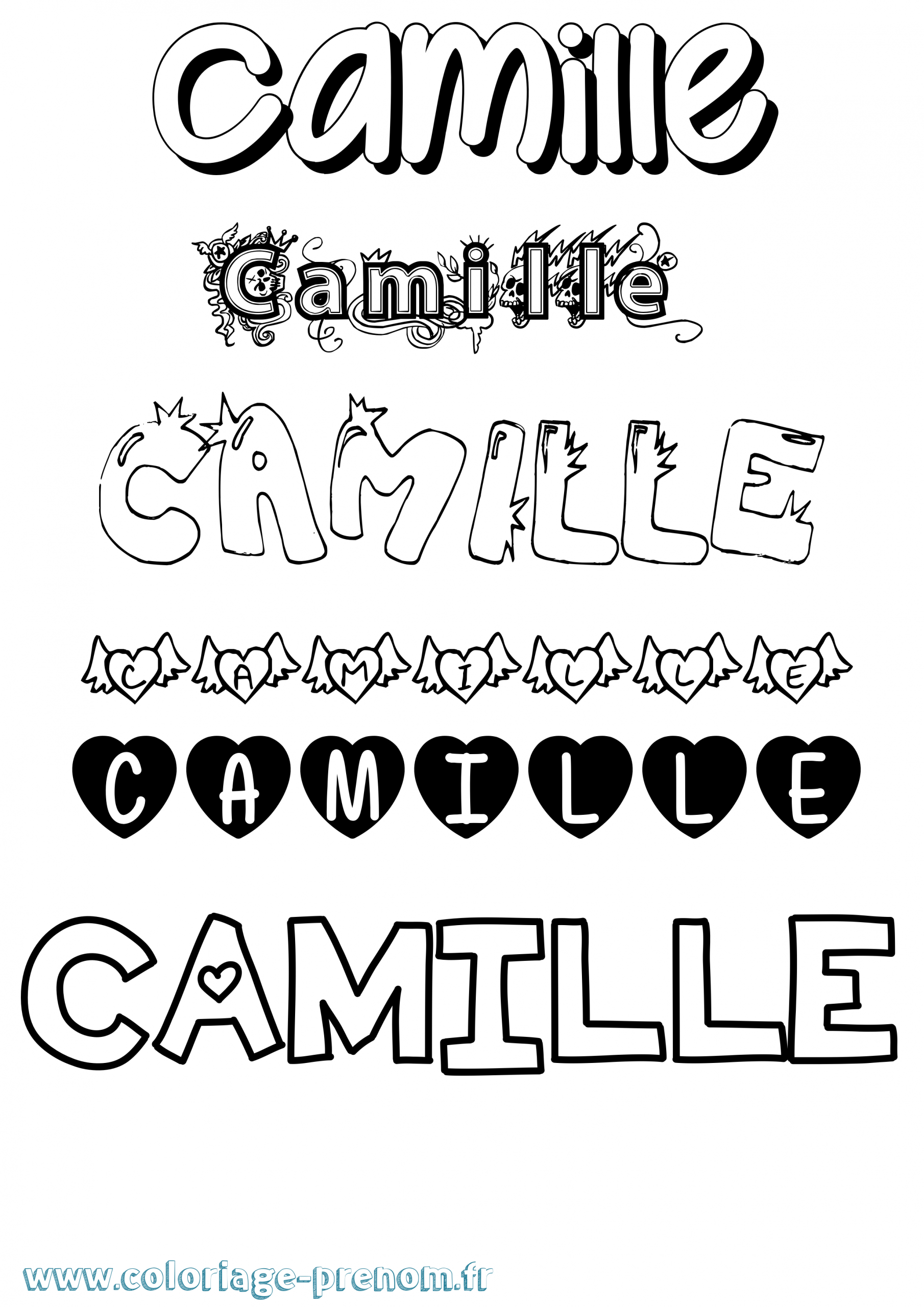 Coloriage Du Prénom Camille : À Imprimer Ou Télécharger intérieur Coloriage Prénom