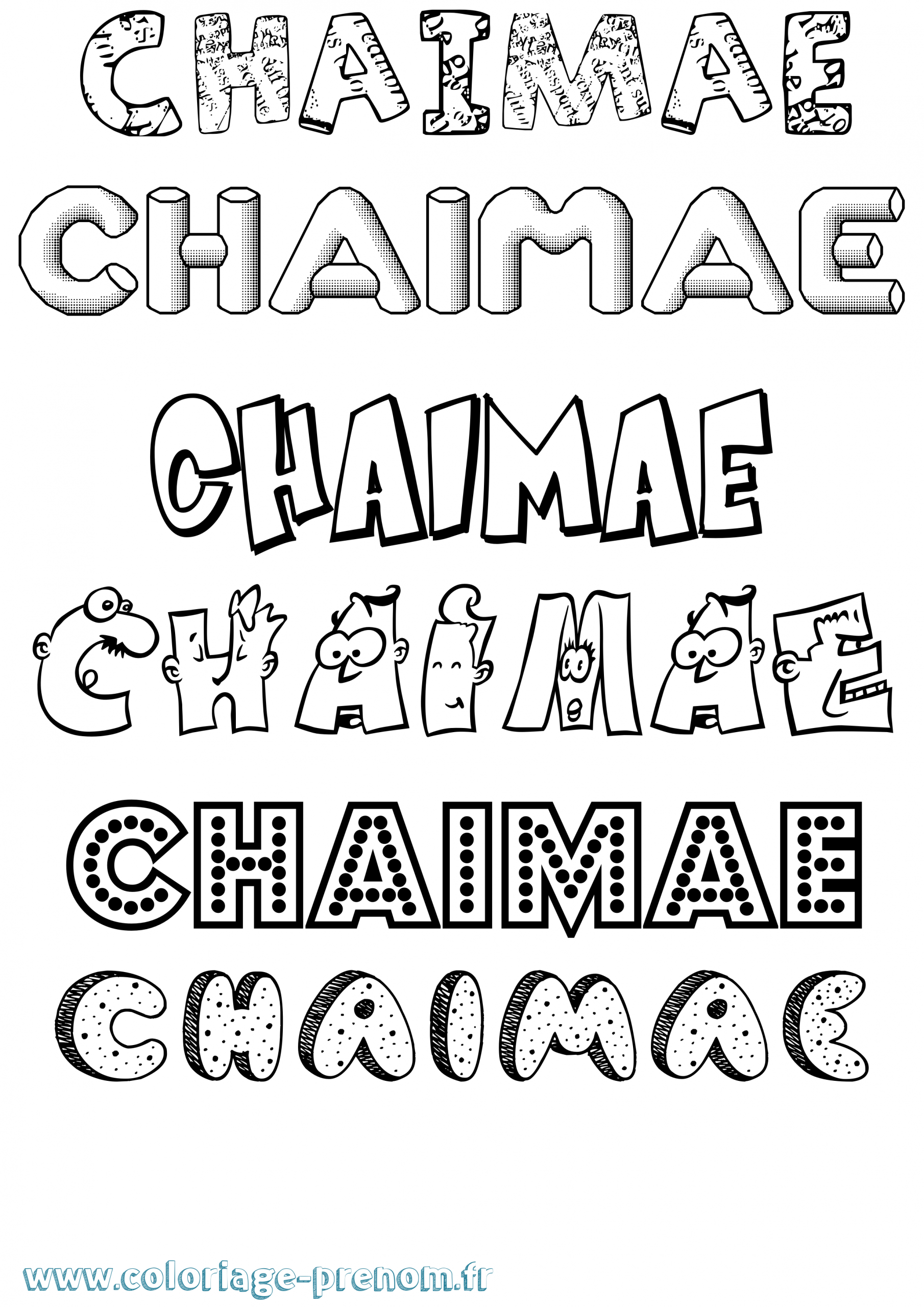 Coloriage Du Prénom Chaimae : À Imprimer Ou Télécharger à Coloriage Prenom 