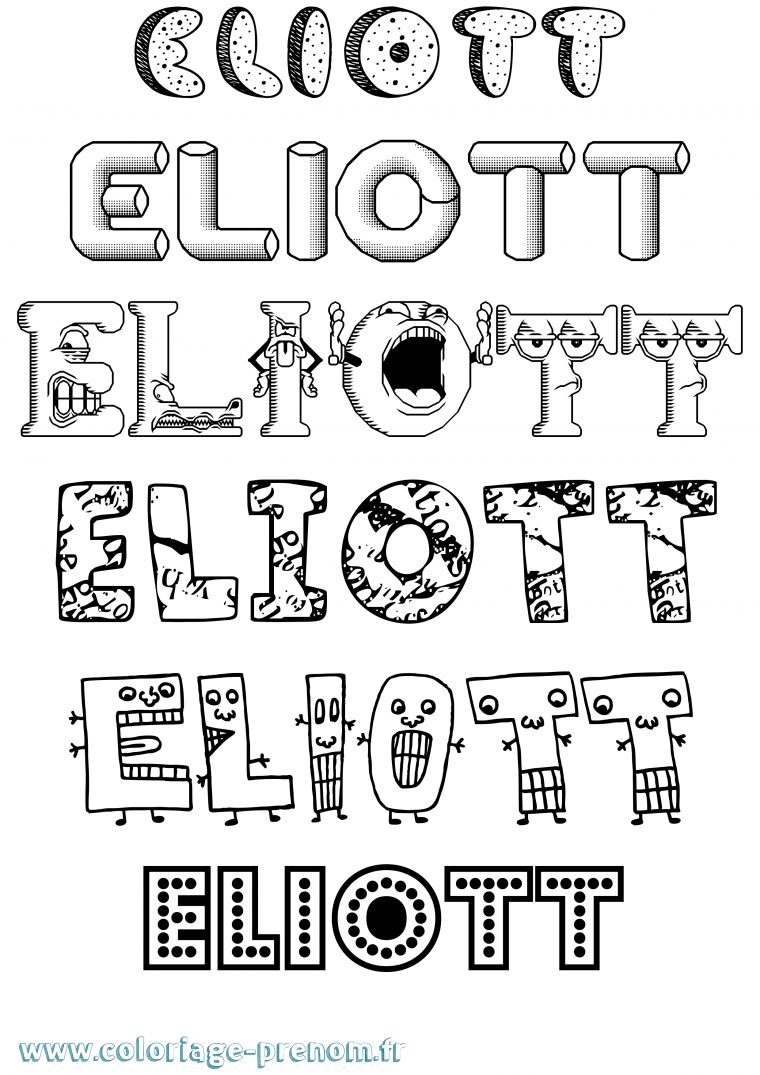 Coloriage Du Prénom Eliott : À Imprimer Ou Télécharger à Coloriage Prenom