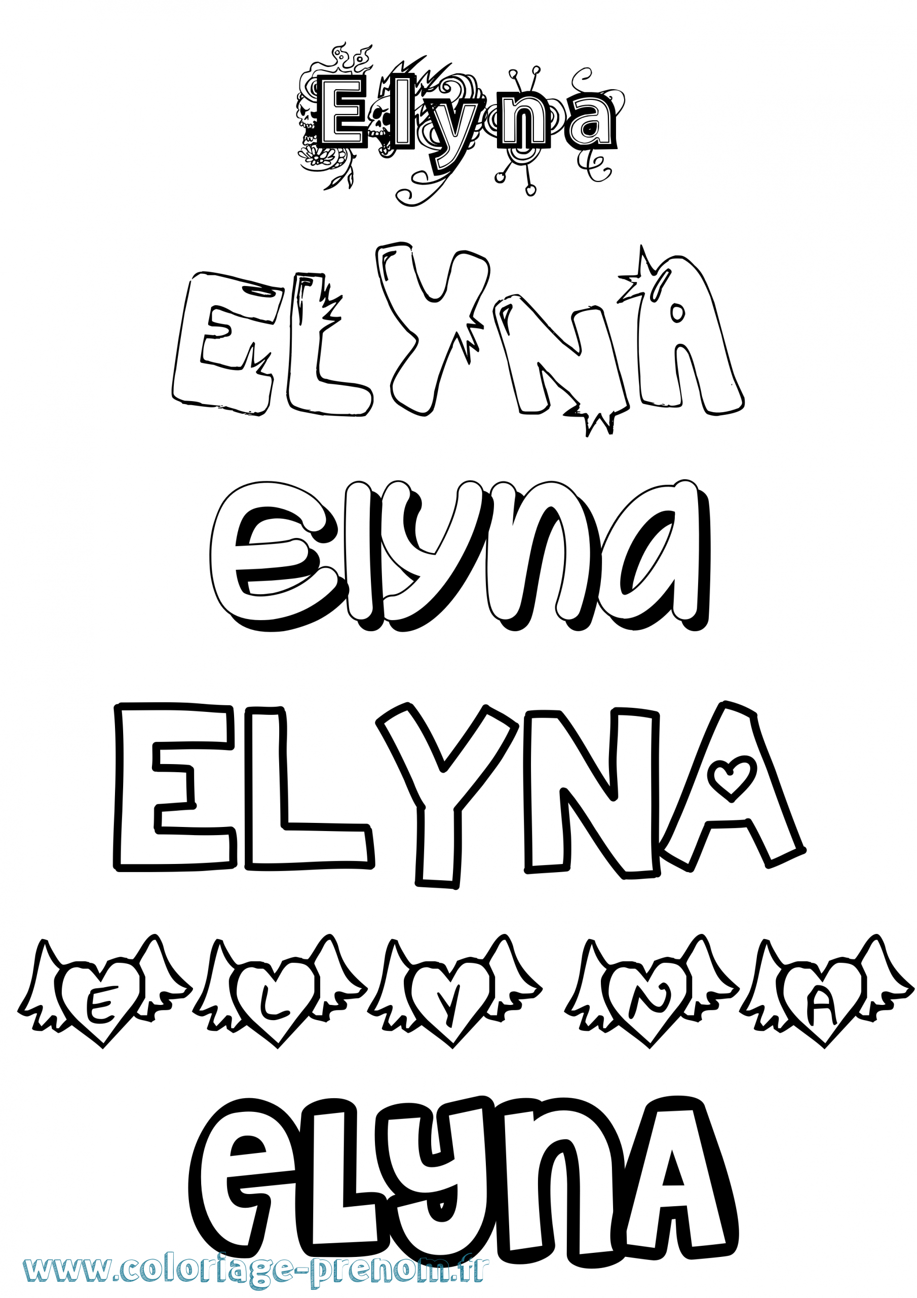 Coloriage Du Prénom Elyna : À Imprimer Ou Télécharger tout Coloriage Prenom