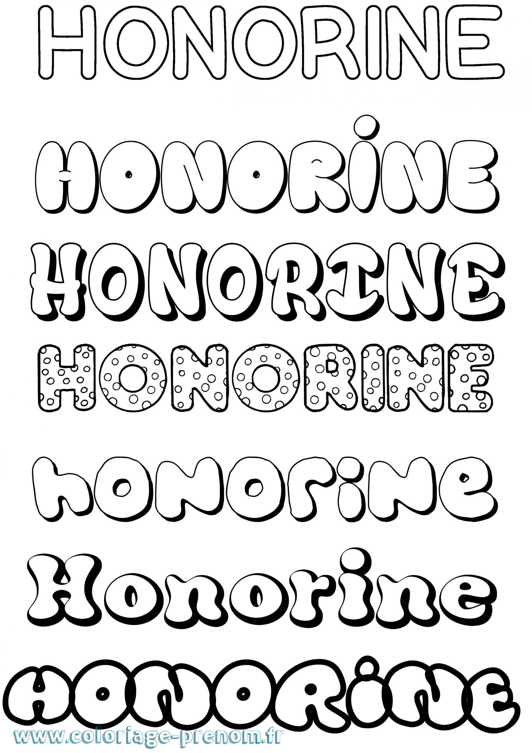Coloriage Du Prénom Honorine : À Imprimer Ou Télécharger concernant Coloriage De Prenom