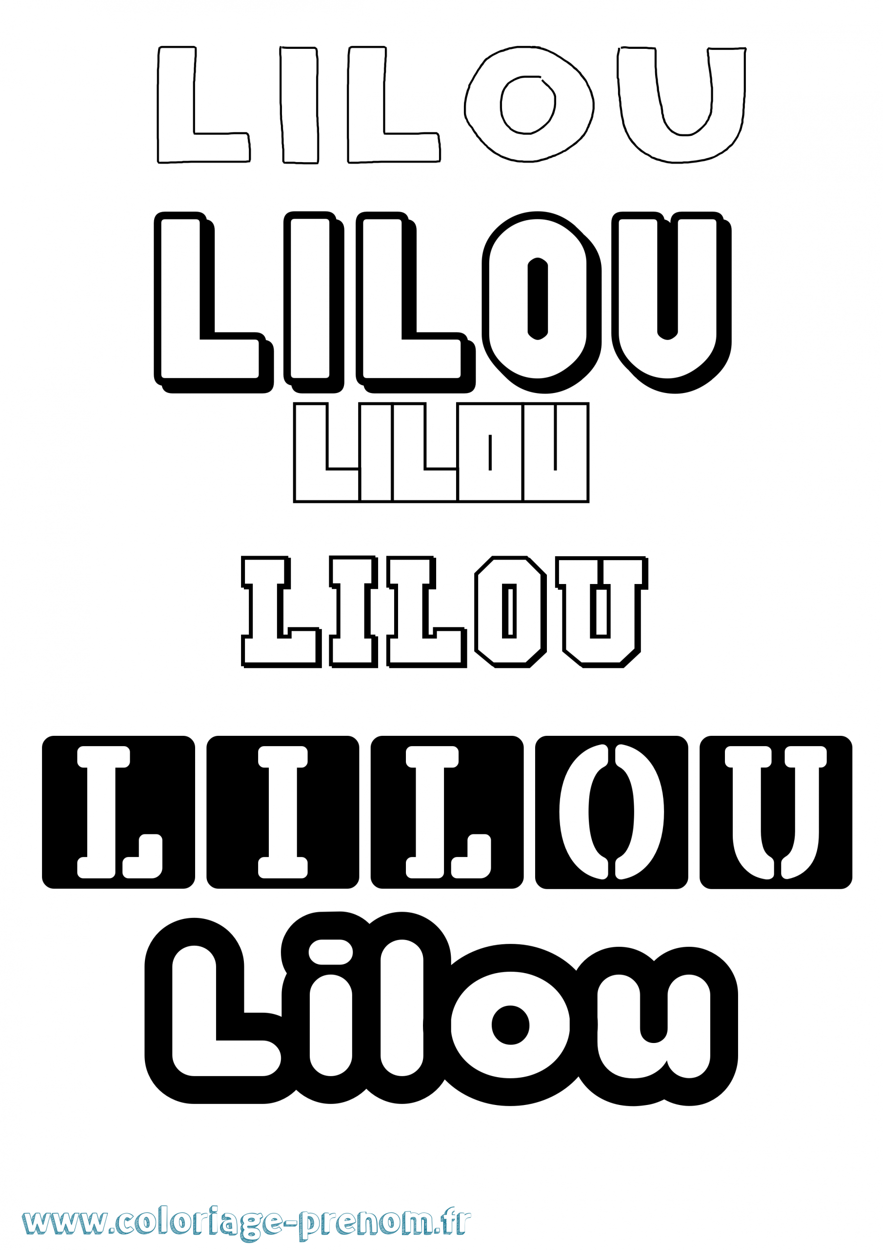 Coloriage Du Prénom Lilou : À Imprimer Ou Télécharger avec Prenom A Imprimer