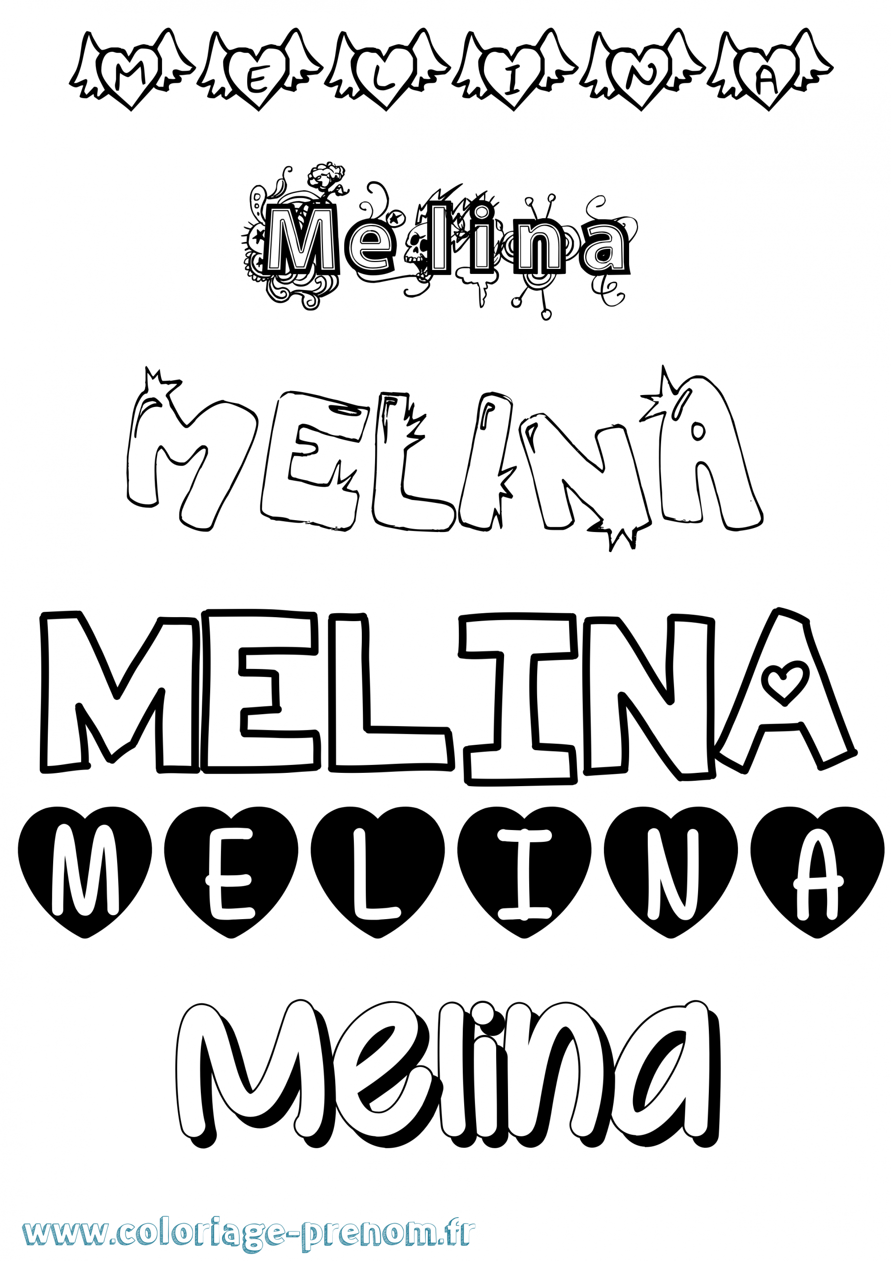 Coloriage Du Prénom Melina : À Imprimer Ou Télécharger dedans Coloriage De Prenom 