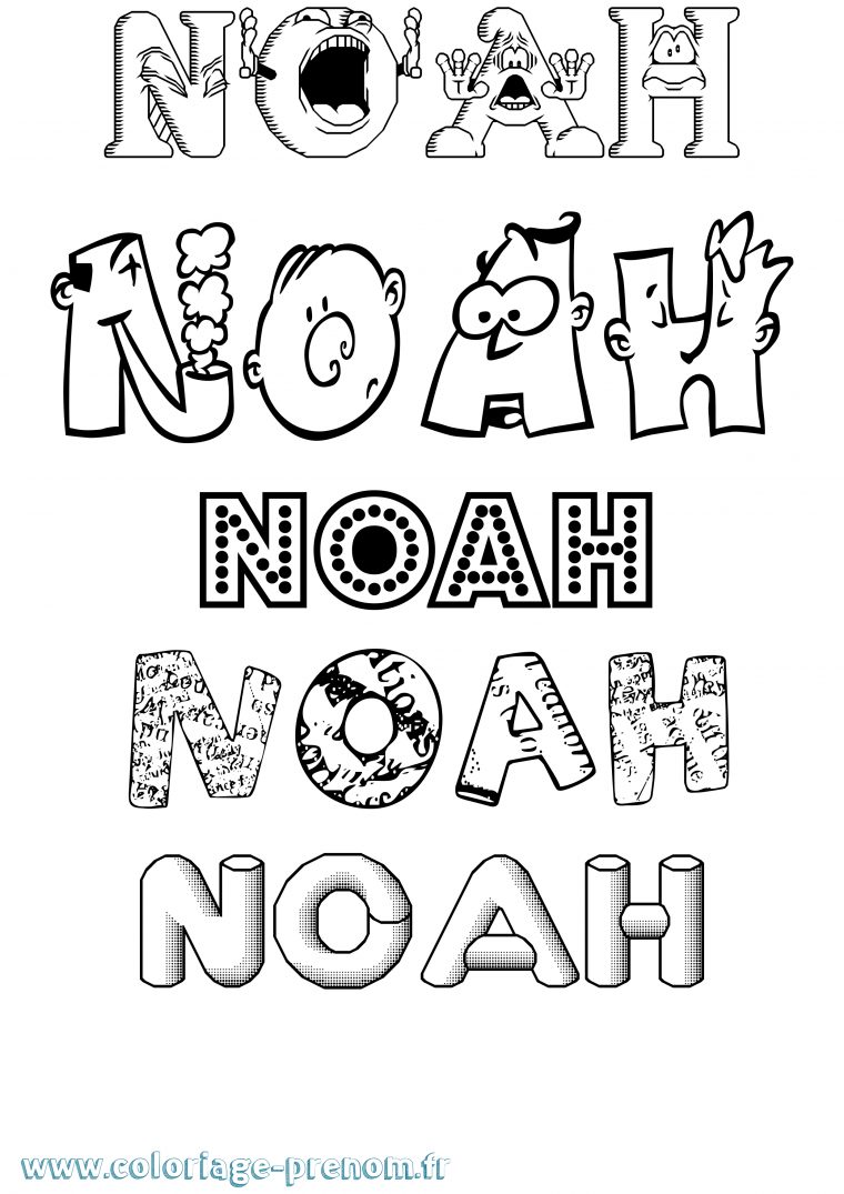 Coloriage Du Prénom Noah : À Imprimer Ou Télécharger destiné Prenom A Colorier