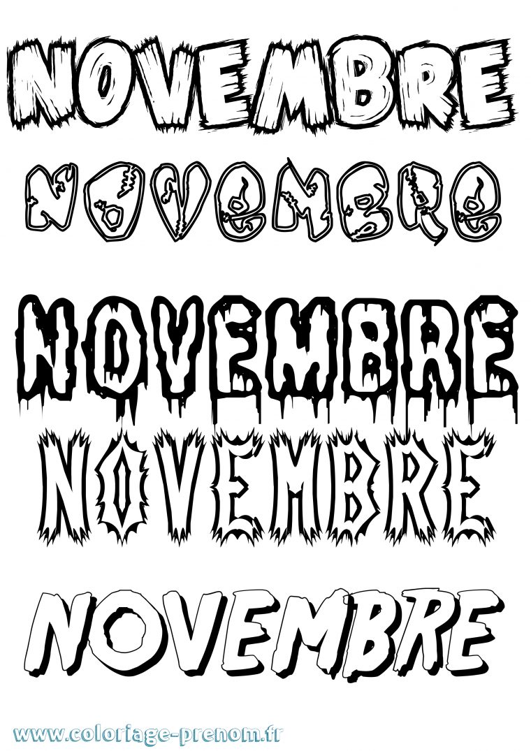 Coloriage Du Prénom Novembre : À Imprimer Ou Télécharger serapportantà Coloriage Novembre Imprimer