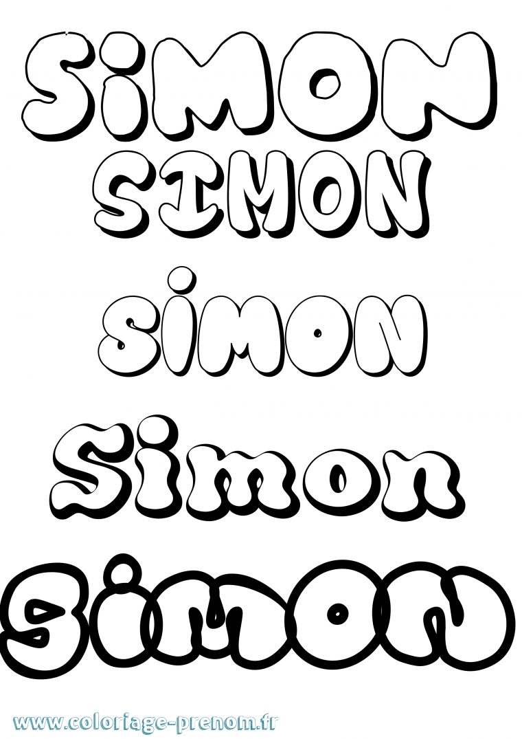 Coloriage Du Prénom Simon : À Imprimer Ou Télécharger à Prenom A Imprimer