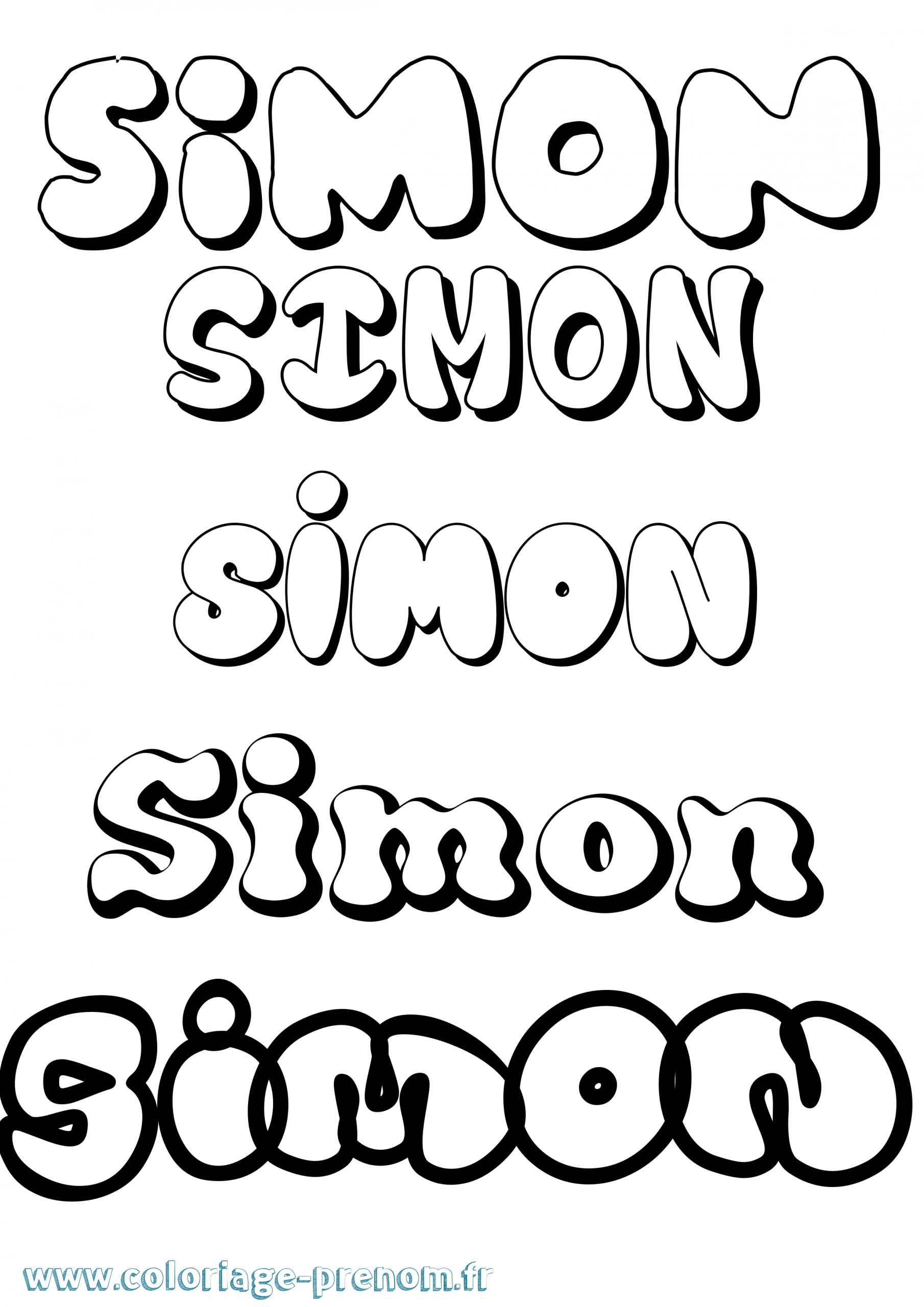 Coloriage Du Prénom Simon : À Imprimer Ou Télécharger intérieur Prenom A Colorier 