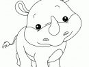 Coloriage D'Un Adorable Bébé Rhinocéros tout Dessin De Bébé Animaux