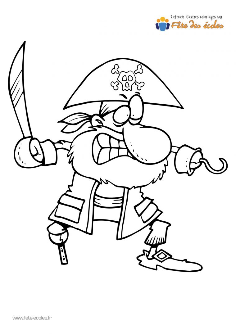 Coloriage D'Un Pirate Avec Crochet serapportantà Coloriage De Pirate