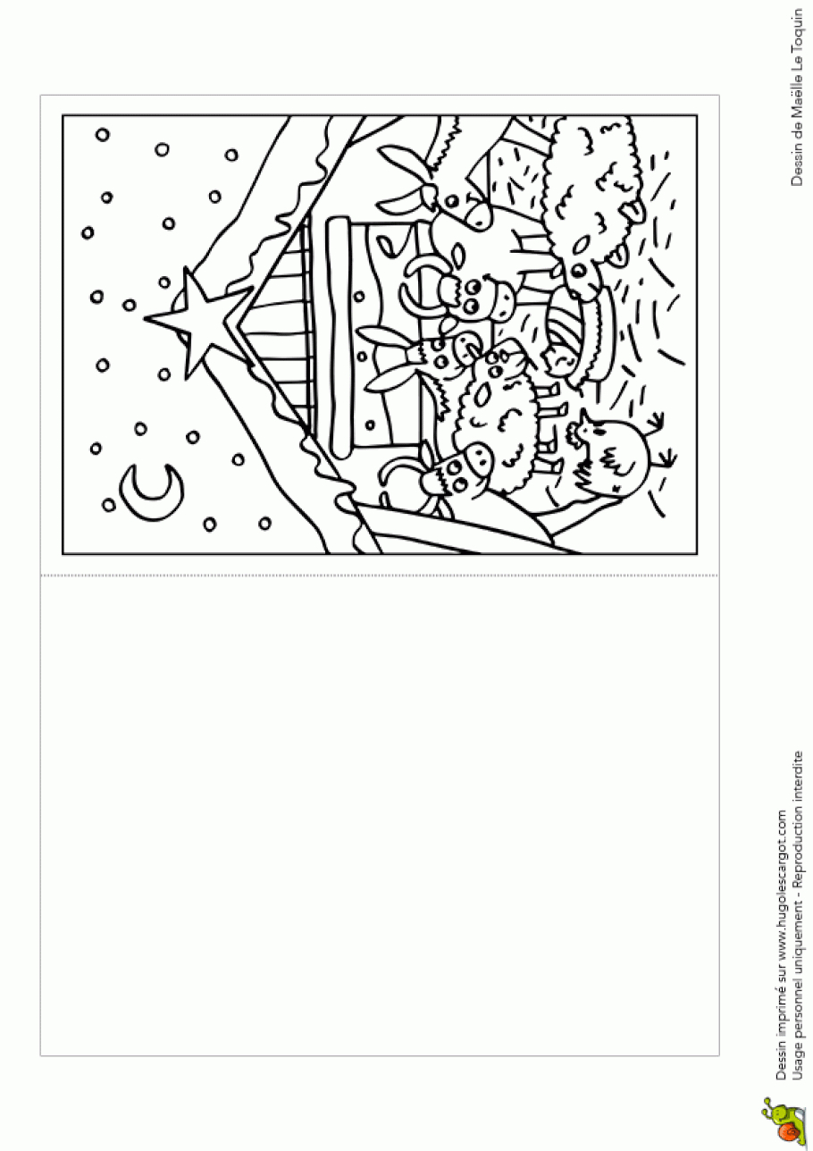 Coloriage D&amp;#039;Une Carte Avec Dessin De Crèche pour Image Creche De Noel A Imprimer 