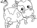 Coloriage D'Une Petite Vache Avec Un Brin D'Herbe Dans La destiné Vache À Colorier
