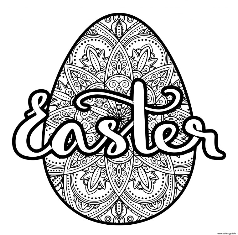 Coloriage Easter Egg Oeuf Paque Dessin Paques À Imprimer pour Coloriage Dur A Imprimer