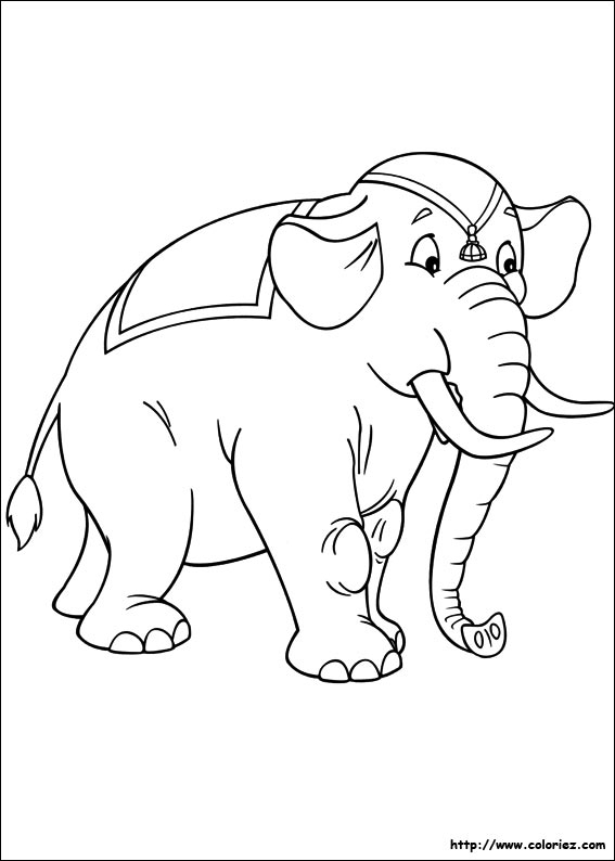 Coloriage - Eléphant destiné Coloriage Elephant
