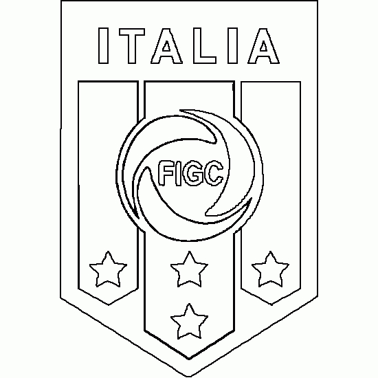 Coloriage Emblème De L'Équipe De Foot D'Italie serapportantà Coloriage Ecusson Foot
