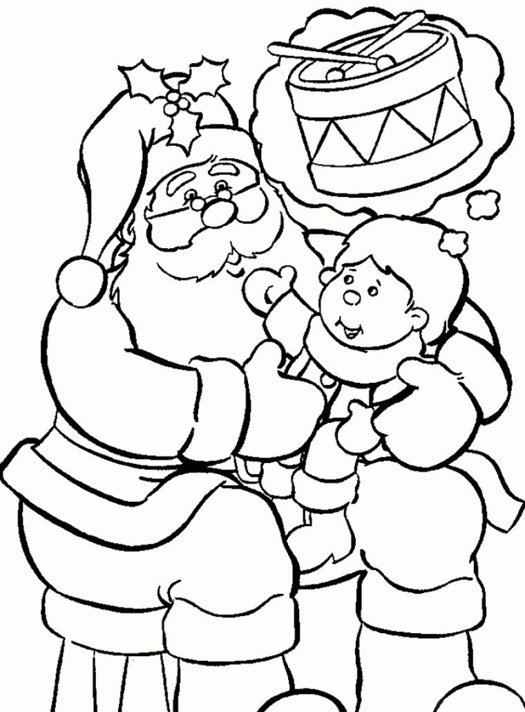 Coloriage Enfant Dans Les Bras Du Père Noël À Imprimer encequiconcerne Dessin Du Pere Noel