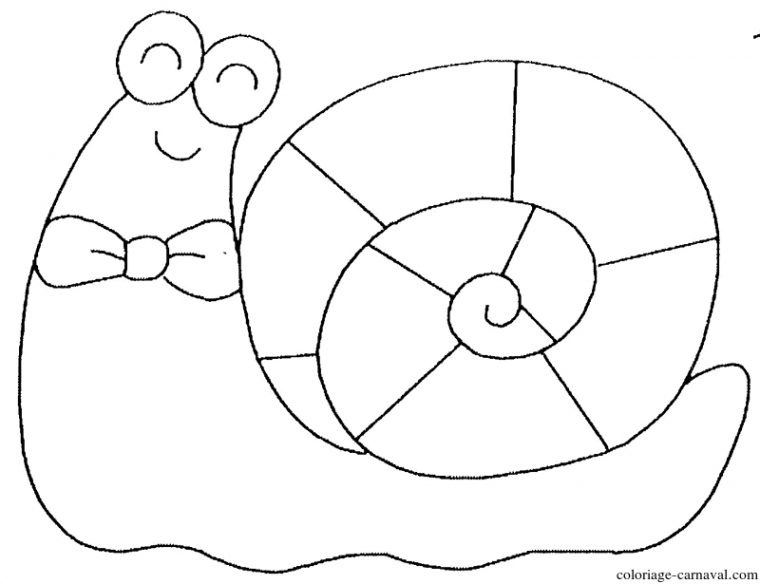 Coloriage Escargot Avec Un Noeud Papillon Dessin Gratuit tout Coloriage Noeud