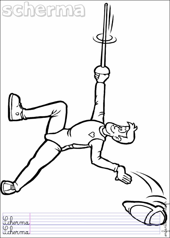 Coloriage Escrime 2 .:. Coloriages Sports De Combat En Italien concernant Dessin Escrime 