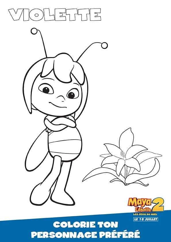 Coloriage Et Illustration De Violette, Adversaire De Maya pour Coloriage Maya L Abeille Imprimer