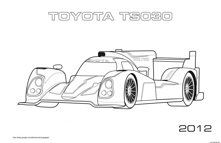 Coloriage F1 Toyota Ts030 2012 Dessin Voiture De Course À à Coloriage Voiture En Ligne