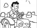 Coloriage Fermier Joyeux Conduisant Son Tracteur Dessin avec Coloriage Ferme Et Animaux